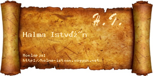Halma István névjegykártya